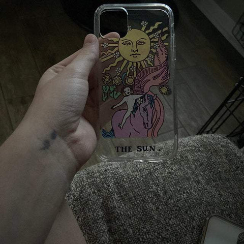 Psychedelic Aesthetic Tarot Card Clear Phone Case by The Urban Flair (Customer Feat)