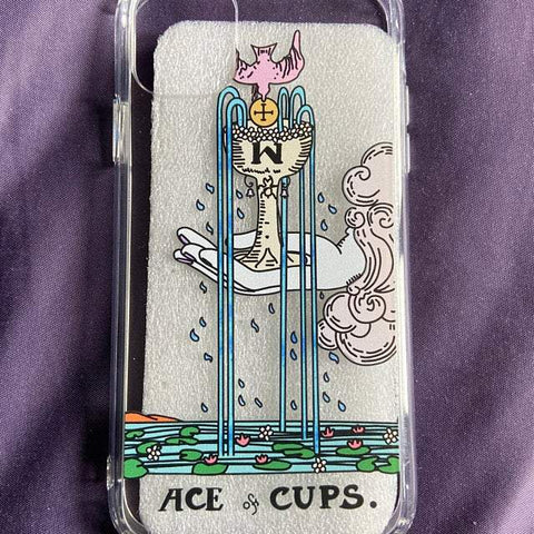 Psychedelic Aesthetic Tarot Card Clear Phone Case by The Urban Flair (Customer Feat)