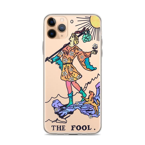 Psychedelic Aesthetic Tarot Card Clear Phone Case by The Urban Flair (Trippy Psychedelic Aesthetic Tarot Card Clear Phone Case For iPhone 11 Pro Max 7 8 Plus SE 2020 XR XS The Urban Flair Star Moon Sun Fool iPhone 11 Pro Max The Fool Exclusively at The Urban Flair)