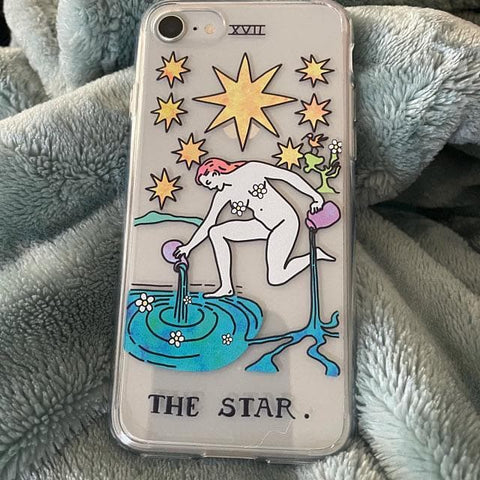 Psychedelic Aesthetic Tarot Card Clear Phone Case by The Urban Flair (Customer Feat)