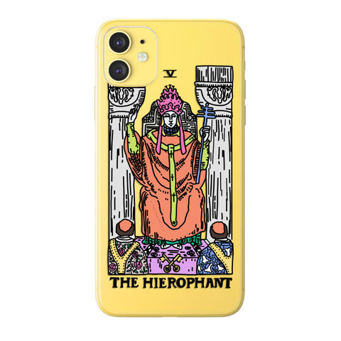 The Hierophant Psychedelic Aesthetic Tarot Card Clear Phone Case - The Urban Flair