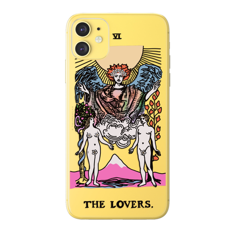 The Lovers Psychedelic Aesthetic Tarot Card Clear Phone Case - The Urban Flair