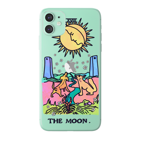 The Moon Psychedelic Aesthetic Tarot Card Clear Phone Case - The Urban Flair