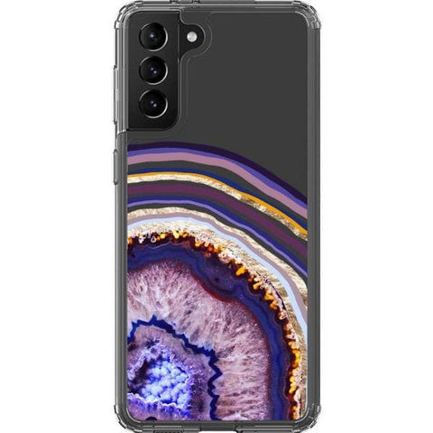 Galaxy S21 Plus Purple Agate Slice Clear Phone Case - The Urban Flair