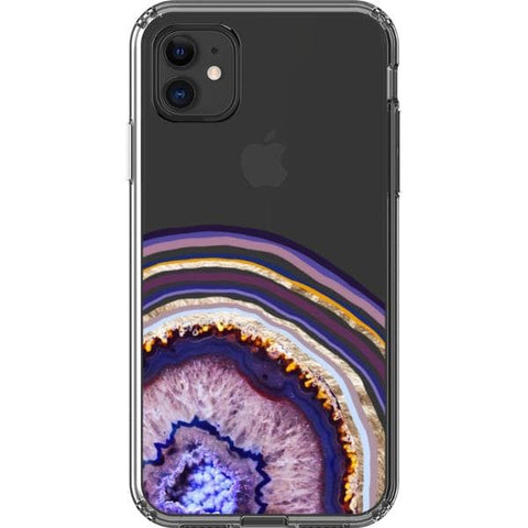 iPhone 11 Purple Agate Slice Clear Phone Case - The Urban Flair