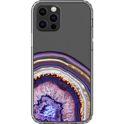 iPhone 13 Pro Purple Agate Slice Clear Phone Case - The Urban Flair
