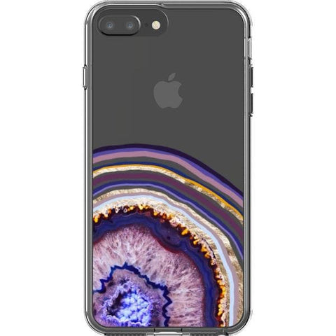 iPhone 7 Plus/8 Plus Purple Agate Slice Clear Phone Case - The Urban Flair