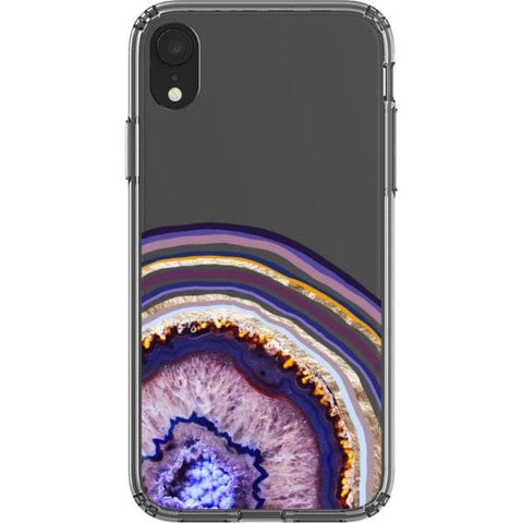 iPhone XR Purple Agate Slice Clear Phone Case - The Urban Flair