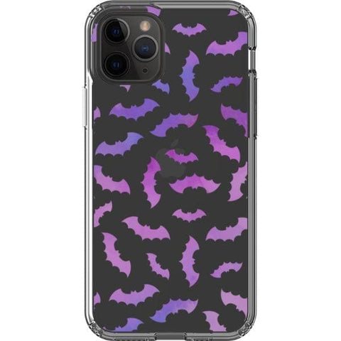 iPhone 11 Pro Purple Bats Clear Phone Case - The Urban Flair