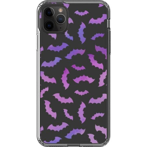 iPhone 11 Pro Max Purple Bats Clear Phone Case - The Urban Flair