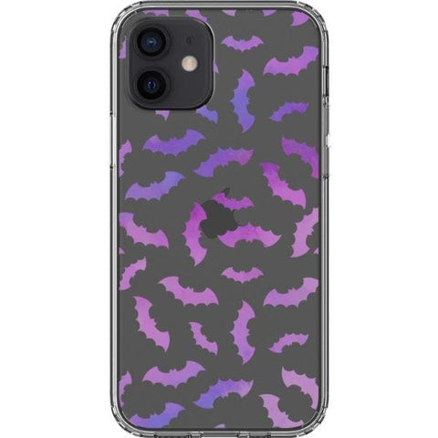 iPhone 12 Purple Bats Clear Phone Case - The Urban Flair