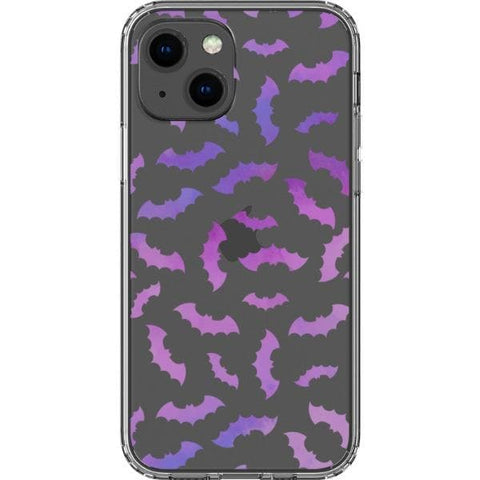 iPhone 13 Purple Bats Clear Phone Case - The Urban Flair