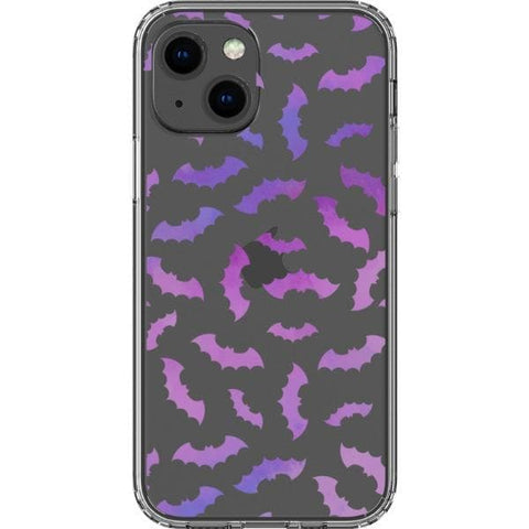 iPhone 13 Mini Purple Bats Clear Phone Case - The Urban Flair