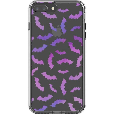iPhone 7 Plus/8 Plus Purple Bats Clear Phone Case - The Urban Flair