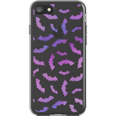 iPhone 7/8/SE 2020 Purple Bats Clear Phone Case - The Urban Flair