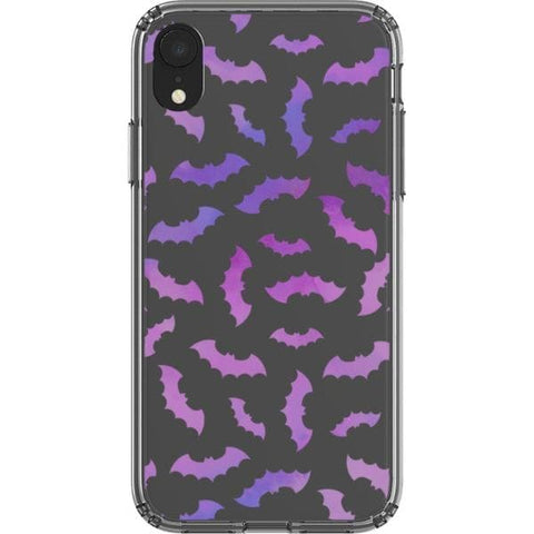 iPhone XR Purple Bats Clear Phone Case - The Urban Flair