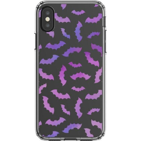 iPhone X/XS Purple Bats Clear Phone Case - The Urban Flair