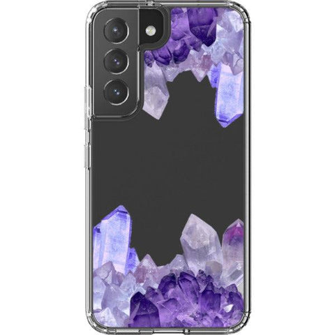 Purple Crystal Cluster Clear Phone Case Galaxy S22 exclusively offered by The Urban Flair