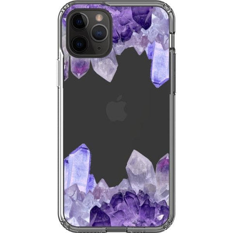 iPhone 11 Pro Purple Crystal Cluster Clear Phone Case - The Urban Flair