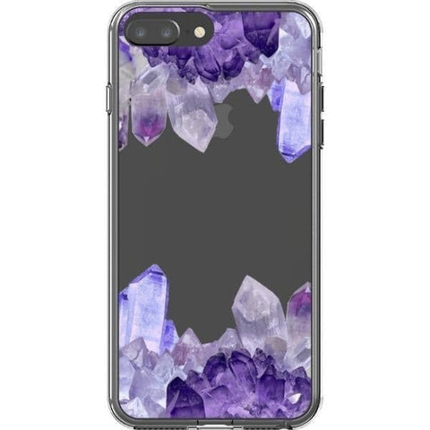 iPhone 7 Plus/8 Plus Purple Crystal Cluster Clear Phone Case - The Urban Flair