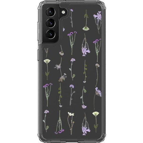 Purple Wild Flower Clear Phone Case for your Galaxy S21 exclusively at The Urban Flair