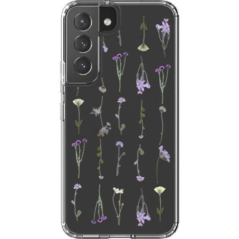 Purple Wild Flower Clear Phone Case for your Galaxy S22 exclusively at The Urban Flair