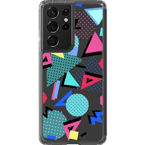 Retro Memphis Clear Phone Case for your Galaxy S21 Ultra exclusively at The Urban Flair