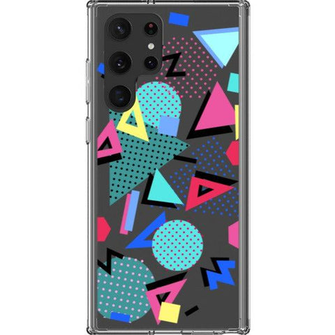 Retro Memphis Clear Phone Case for your Galaxy S22 Ultra exclusively at The Urban Flair