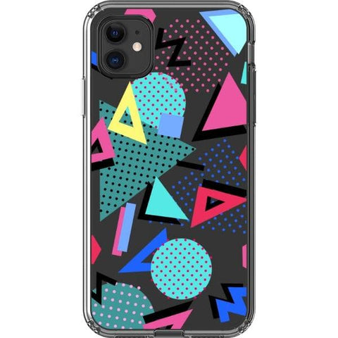 Retro Memphis Clear Phone Case for your iPhone 11 exclusively at The Urban Flair