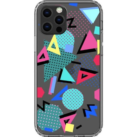 Retro Memphis Clear Phone Case for your iPhone 12 Pro exclusively at The Urban Flair