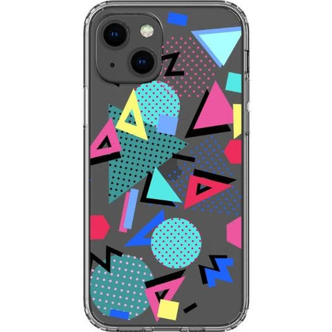 Retro Memphis Clear Phone Case for your iPhone 13 exclusively at The Urban Flair