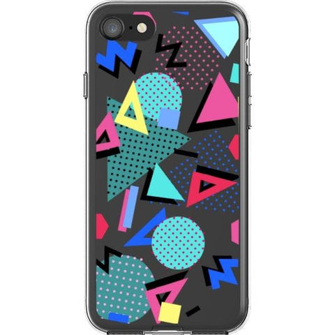 Retro Memphis Clear Phone Case for your iPhone SE (2020/2022) exclusively at The Urban Flair
