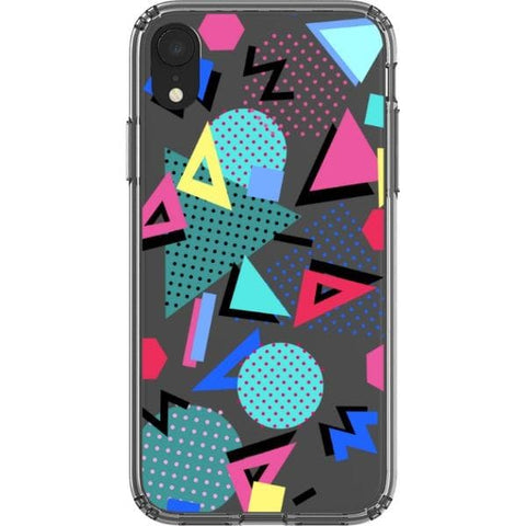Retro Memphis Clear Phone Case for your iPhone XR exclusively at The Urban Flair