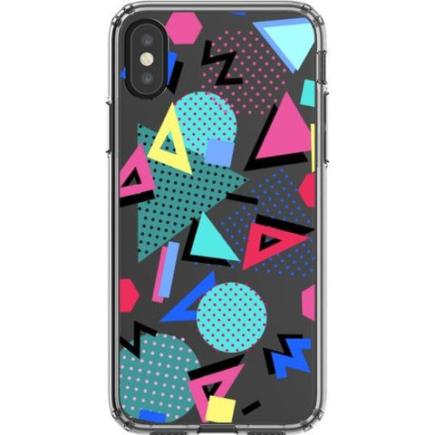 Retro Memphis Clear Phone Case for your iPhone X/XS exclusively at The Urban Flair