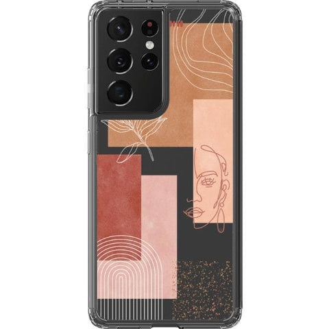 Rose Abstract Collage Clear Phone Case for your Galaxy S21 Ultra exclusively at The Urban Flair