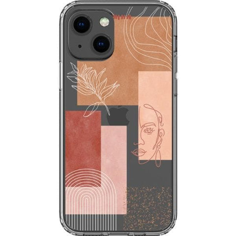 Rose Abstract Collage Clear Phone Case for your iPhone 13 Mini exclusively at The Urban Flair