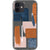 Rust Rose Navy Abstract Clear Phone Case for your iPhone 12 exclusively at The Urban Flair