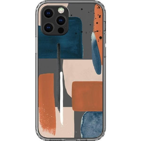 Rust Rose Navy Abstract Clear Phone Case for your iPhone 13 Pro exclusively at The Urban Flair