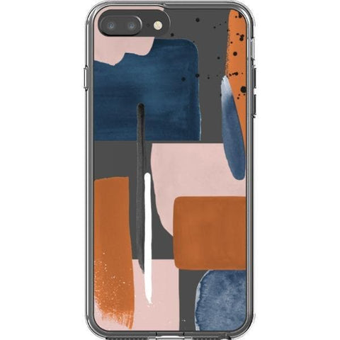 Rust Rose Navy Abstract Clear Phone Case for your iPhone 7 Plus/8 Plus exclusively at The Urban Flair