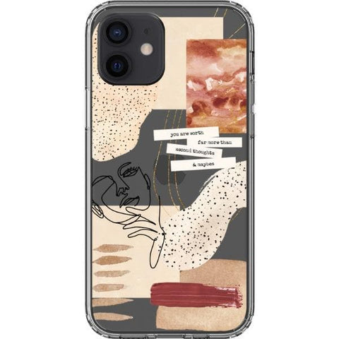 iPhone 12 The Rust Terracotta Collage Clear Phone Case - The Urban Flair