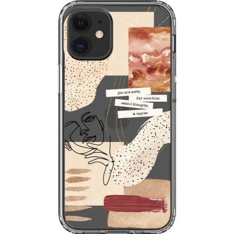 iPhone 12 Mini The Rust Terracotta Collage Clear Phone Case - The Urban Flair