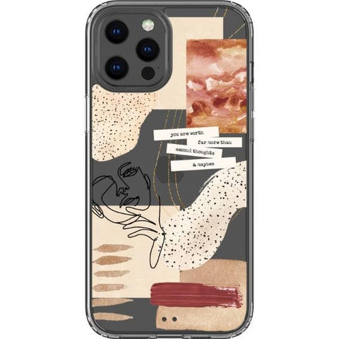 iPhone 12 Pro Max The Rust Terracotta Collage Clear Phone Case - The Urban Flair