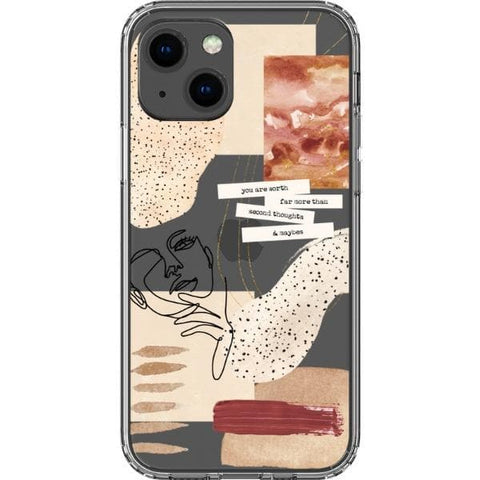 iPhone 13 The Rust Terracotta Collage Clear Phone Case - The Urban Flair