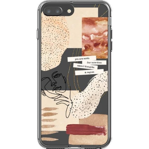 iPhone 7 Plus/8 Plus The Rust Terracotta Collage Clear Phone Case - The Urban Flair
