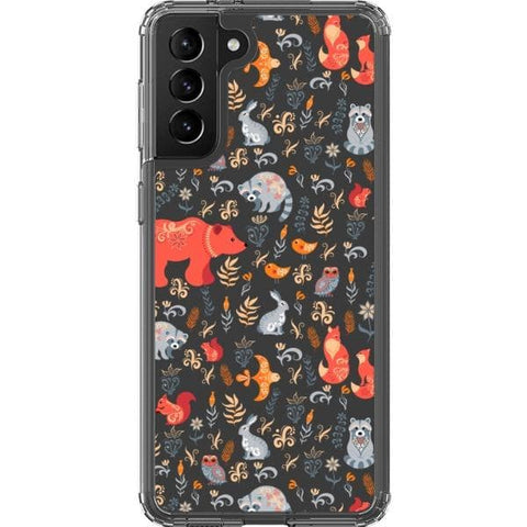Galaxy S21 Plus Scandinavian Woodland Animals Clear Phone Case - The Urban Flair
