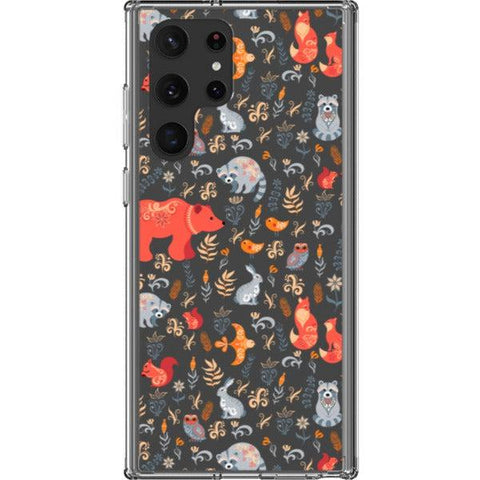 Scandinavian Woodland Animals Clear Phone Case Galaxy S22 Ultra exclusively offered by The Urban Flair