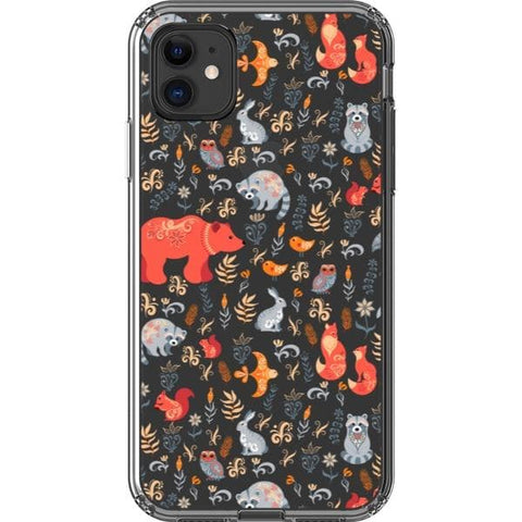 iPhone 11 Scandinavian Woodland Animals Clear Phone Case - The Urban Flair
