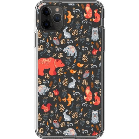 iPhone 11 Pro Max Scandinavian Woodland Animals Clear Phone Case - The Urban Flair