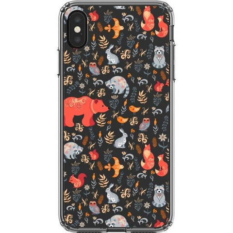 iPhone XS Max Scandinavian Woodland Animals Clear Phone Case - The Urban Flair