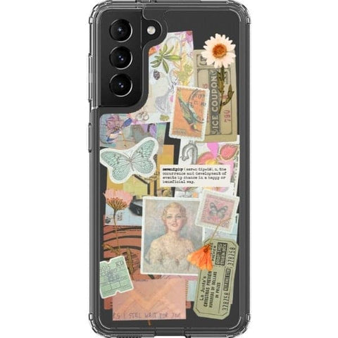 Galaxy S21 Serendipity Scraps Collage Clear Phone Case - The Urban Flair